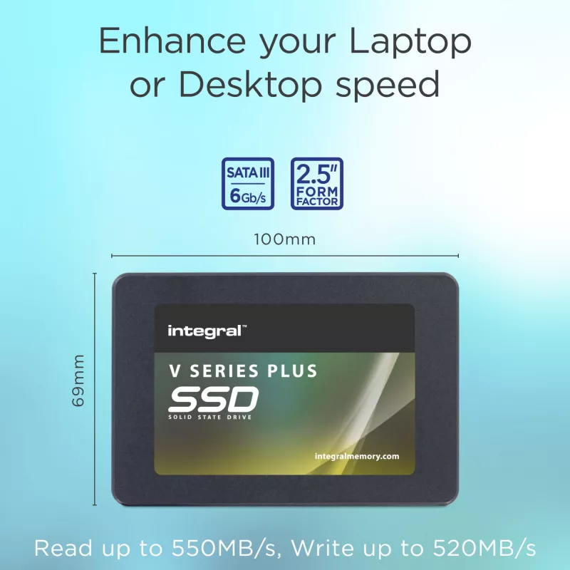 Integral 1TB - 1024GB SSD 2,5 Zoll SATA 3 R-550MB/s W-520MB/s TBW 300 V SERIES 2 PLUS