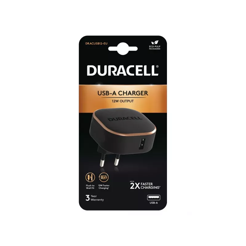 Duracell DRACUSB12-EU mobiles Ladegerät Schwarz