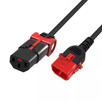 ACT Powercord C13 IEC Lock+ - C14 IEC Lock Dual Locking schwarz 1,5 m, PC3602