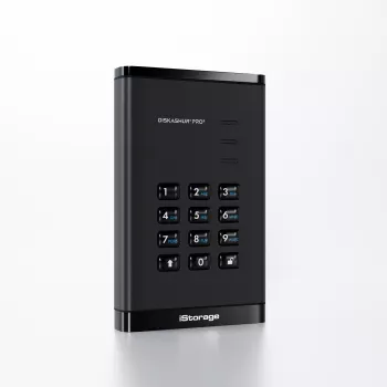 iStorage diskAshur PRO³ HDD 5 TB | Sichere tragbare Festplatte | FIPS 140-3 Level 3 konform | AES-XTS 256-Bit Hardware-Verschlüsselung | PIN-geschützt | Betriebssystem- und plattformunabhängig | DSGVO-, TAA-konform | Schutz vor Brute-Force-Angriffen | Staub-/Wasserbeständig