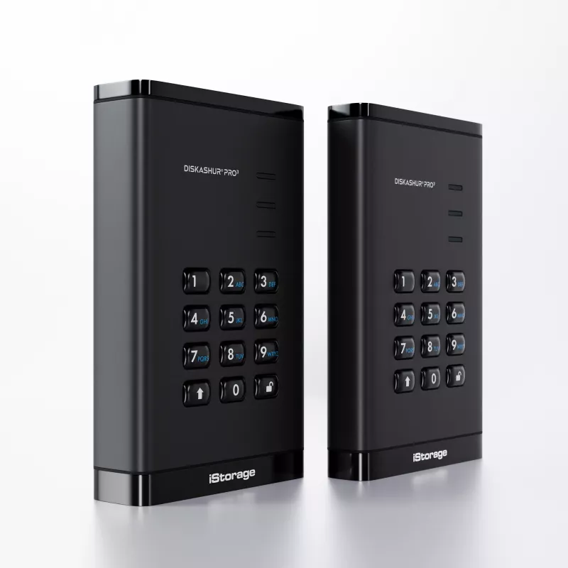 iStorage diskAshur PRO3 SSD 256-Bit 2 TB FIPS 140-3 Level 3, 2 TB, 2,5 Zoll, USB Typ-A / USB Typ-C, 3.2 Gen 1 (3.1 Gen 1), 448 MB/s, Schwarz