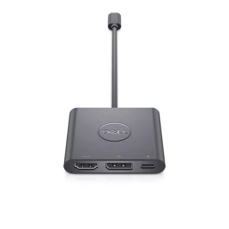 DELL Adapter USB-C auf HDMI/DP mit Power Pass-Through, Kabelgebunden, USB 3.2 Gen 2 (3.1 Gen 2) Typ-C, Schwarz, 3840 x 2160 Pixel, Dell, 3840 x 2160 Pixel