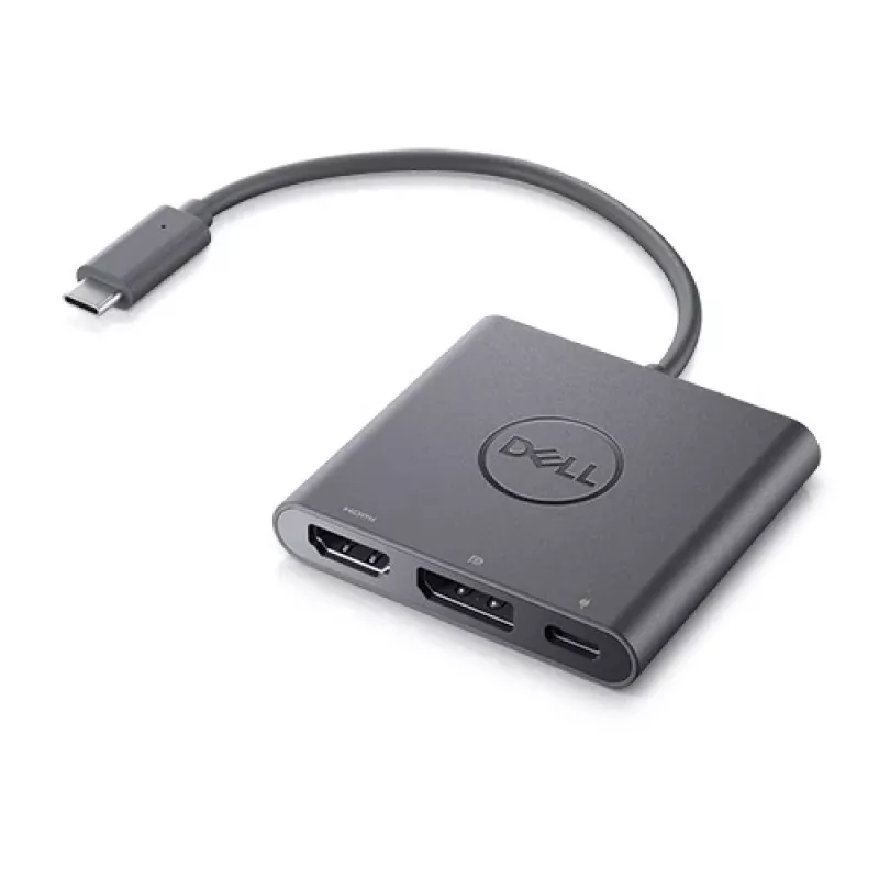 DELL Adapter USB-C auf HDMI/DP mit Power Pass-Through, Kabelgebunden, USB 3.2 Gen 2 (3.1 Gen 2) Typ-C, Schwarz, 3840 x 2160 Pixel, Dell, 3840 x 2160 Pixel