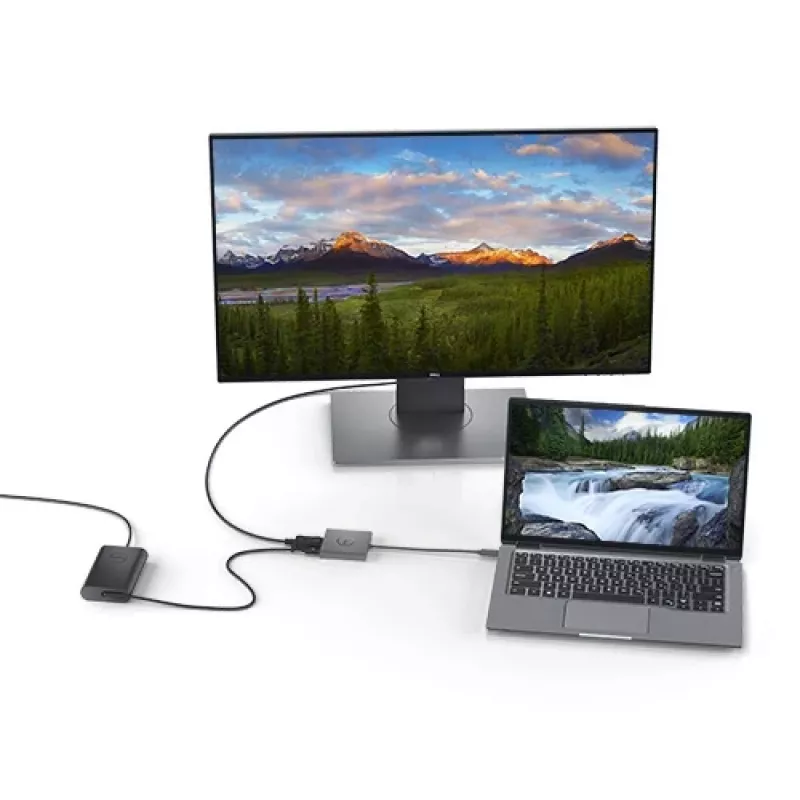 DELL Adapter USB-C auf HDMI/DP mit Power Pass-Through, Kabelgebunden, USB 3.2 Gen 2 (3.1 Gen 2) Typ-C, Schwarz, 3840 x 2160 Pixel, Dell, 3840 x 2160 Pixel