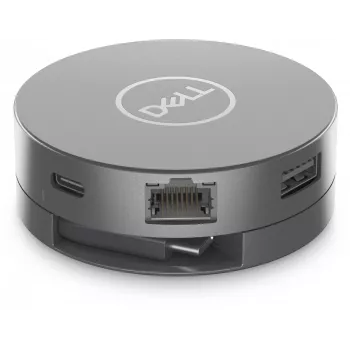 DELL 6-in-1 USB-C Multiport-Adapter – DA305, Kabelgebunden, USB 3.2 Gen 2 (3.1 Gen 2) Typ-C, 10,100,1000 Mbit/s, Silber, 3840 x 2160 Pixel, Dell