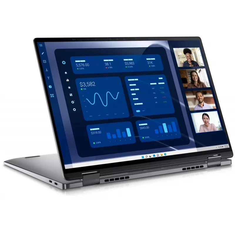 DELL Latitude 9450 2-in-1 Intel Core Ultra 7 165U Hybrid (2-in-1) 35,6 cm (14 Zoll) Touchscreen Quad HD+ 16 GB LPDDR5x-SDRAM 512 GB SSD Wi-Fi 7 (802.11be) Windows 11 Pro Belgisches Grau