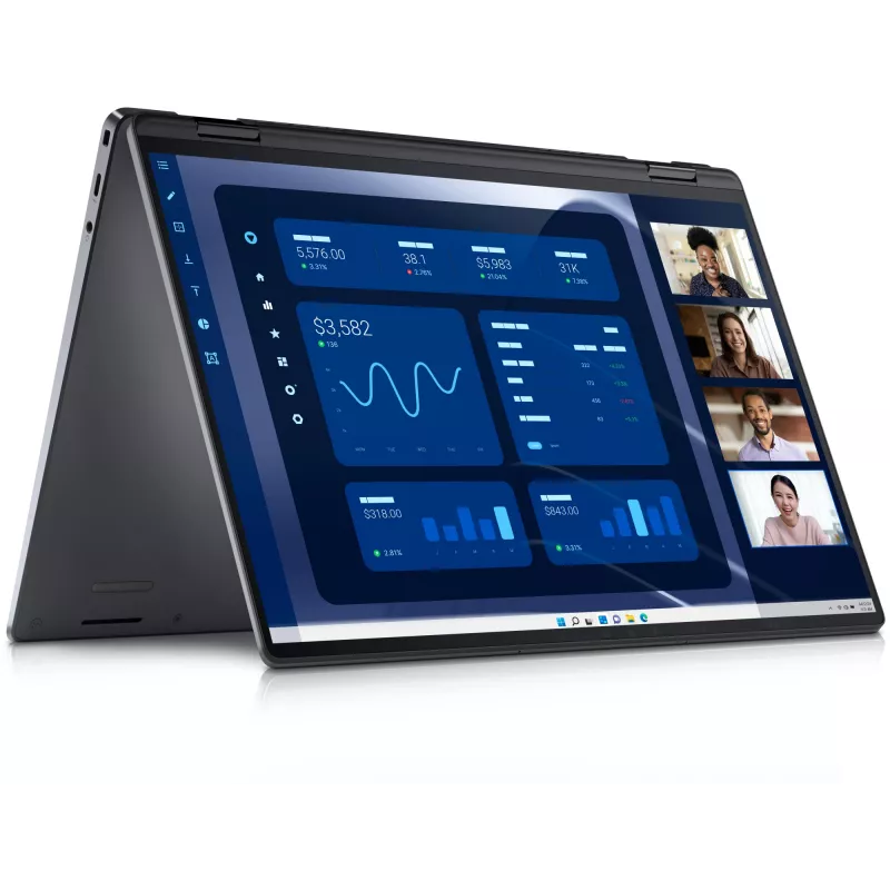 DELL Latitude 9450 2-in-1 Intel Core Ultra 7 165U Hybrid (2-in-1) 35,6 cm (14 Zoll) Touchscreen Quad HD+ 16 GB LPDDR5x-SDRAM 512 GB SSD Wi-Fi 7 (802.11be) Windows 11 Pro Belgisches Grau