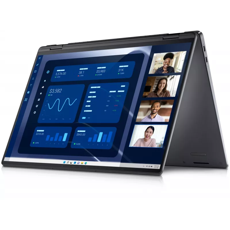 DELL Latitude 9450 2-in-1 Intel Core Ultra 7 165U Hybrid (2-in-1) 35,6 cm (14 Zoll) Touchscreen Quad HD+ 16 GB LPDDR5x-SDRAM 512 GB SSD Wi-Fi 7 (802.11be) Windows 11 Pro Belgisches Grau