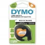 DYMO LetraTag Aufbügelbare Stoffetiketten | Original | 12 mm x 2 m Rolle | Schwarzer Druck auf Weiß | Aufbügelbare Kleidungsetiketten Ideal für Uniformen/Kinderkleidung | für LetraTag Drucker