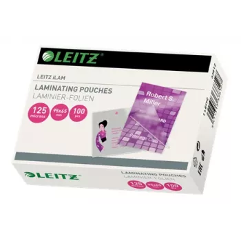Leitz iLAM Glossy Laminierfolien 95 x 65 mm, 125 Mikron, 100er-Packung
