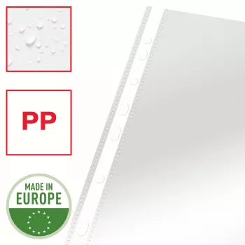 Esselte Tasche Heavy Duty 105my A4, 210 x 297 mm (A4), Transparent, Polypropylen (PP), Oben, 0,105 mm, 230 mm