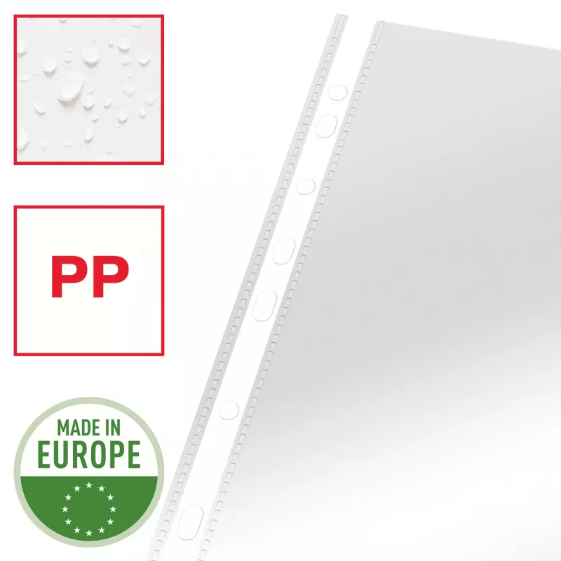 Esselte Tasche Heavy Duty 105my A4, 210 x 297 mm (A4), Transparent, Polypropylen (PP), Oben, 0,105 mm, 230 mm