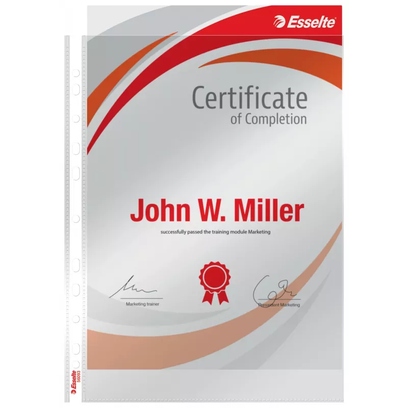 Esselte Tasche Heavy Duty 105my A4, 210 x 297 mm (A4), Transparent, Polypropylen (PP), Oben, 0,105 mm, 230 mm