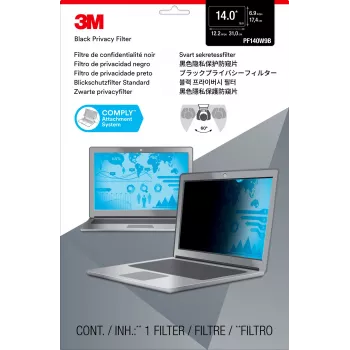 3M Blickschutzfilter für 14 Zoll Breitbild-Laptop, 35,6 cm (14 Zoll), 16:9, Laptop, Rahmenloser Blickschutzfilter, Entspiegelt