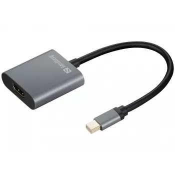 Sandberg Adapter MiniDP1.4>HDMI2.0 4K60, Mini DisplayPort, HDMI Typ A (Standard), Stecker, Buchse, 3840 x 2160 Pixel, 6 Gbit/s