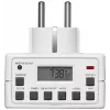 Smart-Steckdose MicroConnect GRUTIMER3 — Innen-Zeitschaltuhr mit LCD, 110×81×78 mm, Weiß
