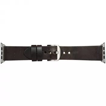 Lederuhrenarmband dbramante1928 Bornholm 44 mm – Dunkelbraun/Silber, 35 mm Breite