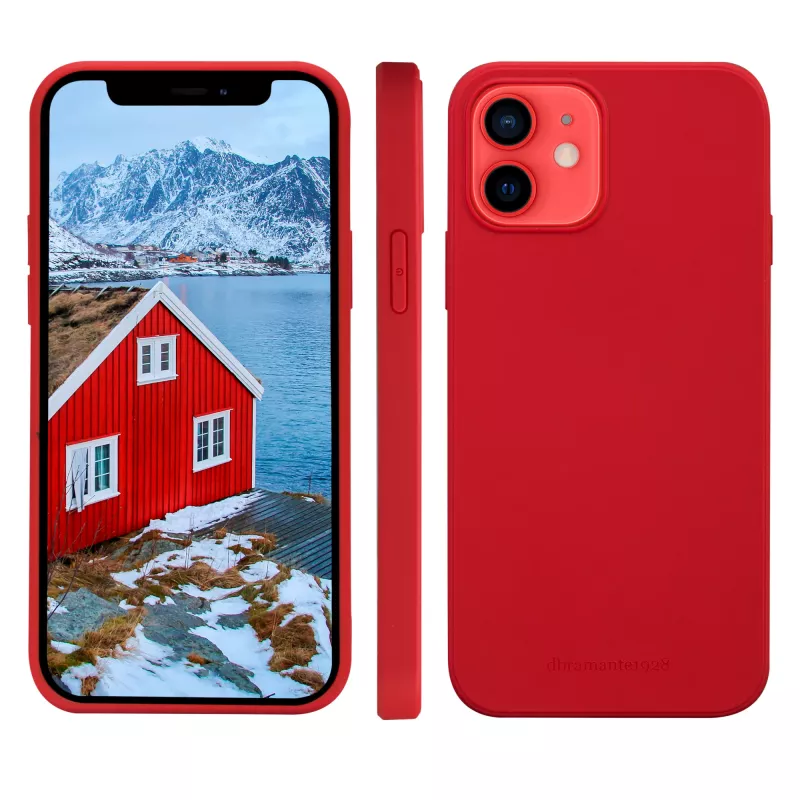 dbramante1928 Greenland Lederhülle für iPhone 12 mini — Rot, passend für 5,4 Zoll