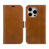 Folio-Handyhülle dbramante1928 Copenhagen für iPhone 15 Pro – Tan, 3 Kartenfächer, monochrom braun