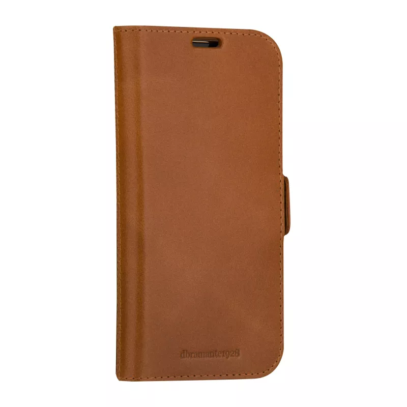 Folio-Handyhülle dbramante1928 Copenhagen für iPhone 15 Pro – Tan, 3 Kartenfächer, monochrom braun