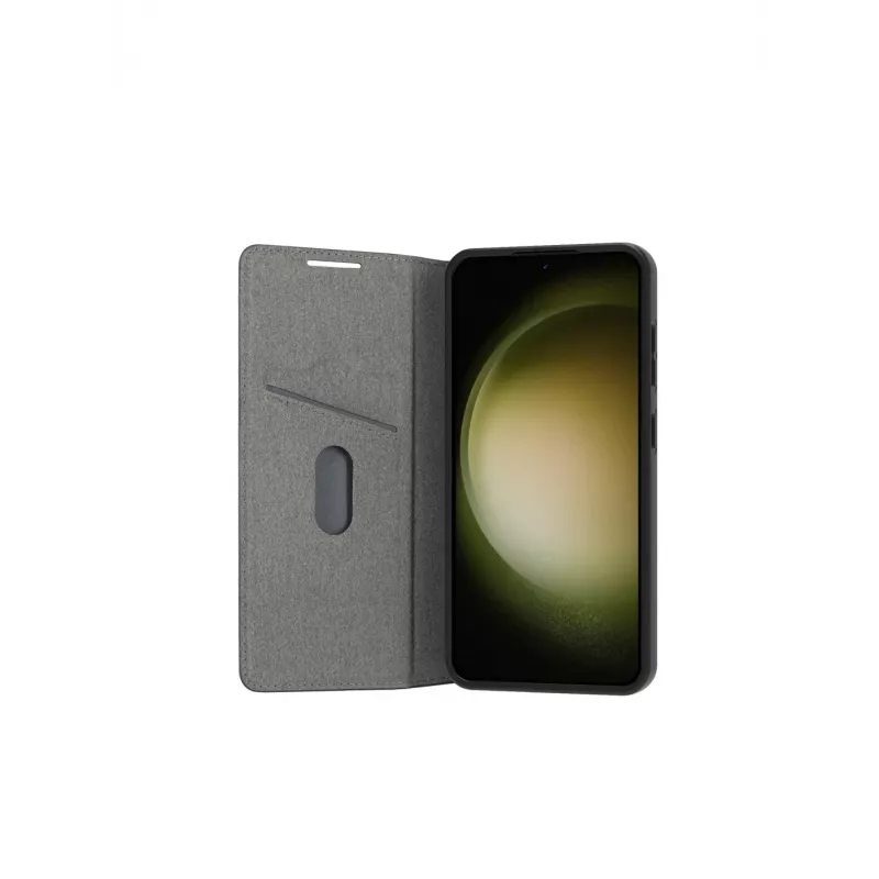 Handyhülle dbramante1928 Bergen für Samsung Galaxy S24, Leder und recyceltes Plastik, passend für 6,2-Zoll-Bildschirm, schwarz