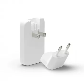 d bramante dbramante1928 Pro EU/US schlank Ladegerät — USB-C 20 W + USB-A 18 W, Weiß, AC für Innenräume