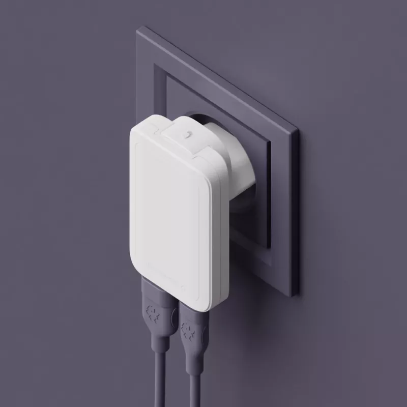 d bramante dbramante1928 Pro EU/US schlank Ladegerät — USB-C 20 W + USB-A 18 W, Weiß, AC für Innenräume