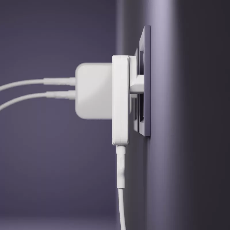 d bramante dbramante1928 Pro EU/US schlank Ladegerät — USB-C 20 W + USB-A 18 W, Weiß, AC für Innenräume