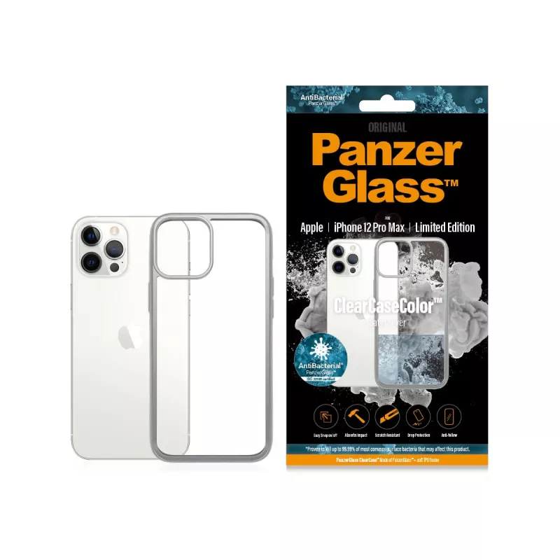 PanzerGlass ® ClearCaseColor™ iPhone 12 Pro Max - Satin Silver Limited Edition