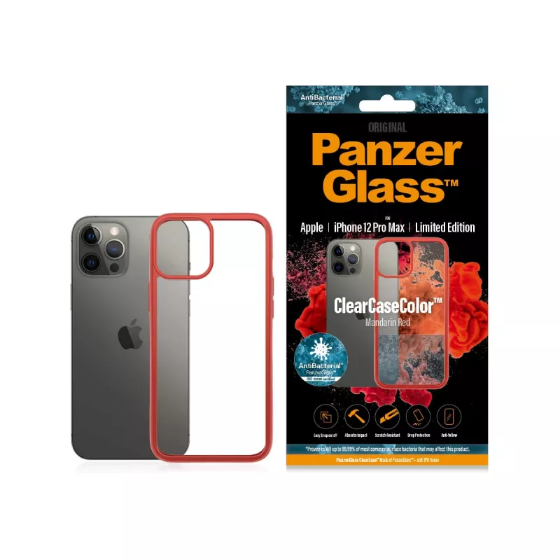 PanzerGlass ® ClearCaseColor™ iPhone 12 Pro Max - Mandarin Red Limited Edition