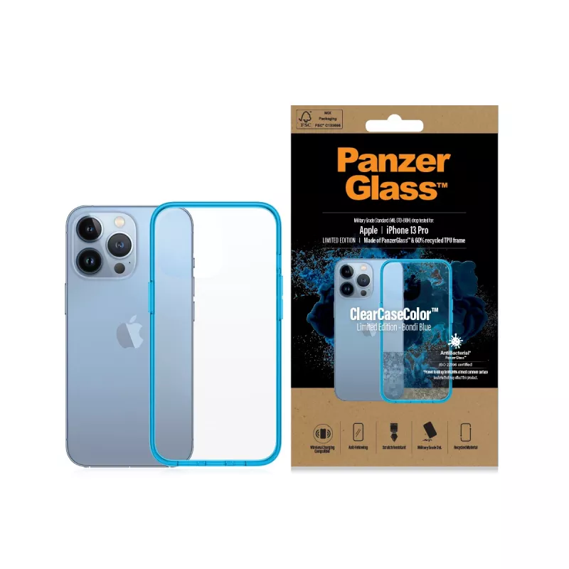 Abdeckung PanzerGlass ClearCaseColor iPhone 13 Pro Bondie Blue