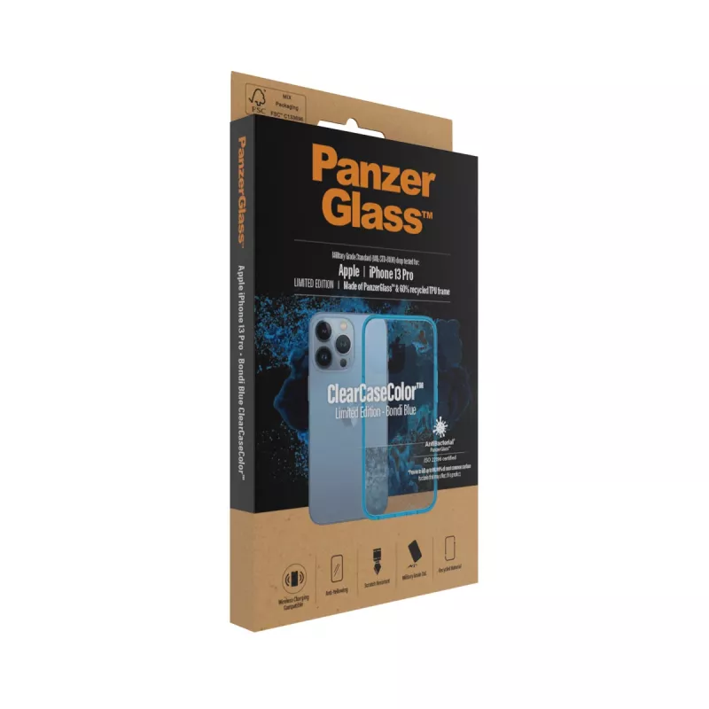 Abdeckung PanzerGlass ClearCaseColor iPhone 13 Pro Bondie Blue