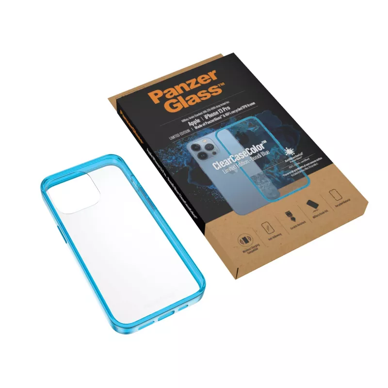 Abdeckung PanzerGlass ClearCaseColor iPhone 13 Pro Bondie Blue