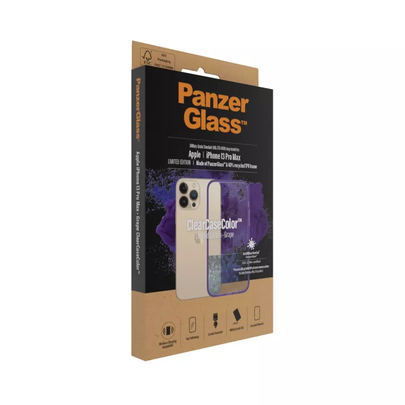 Abdeckung PanzerGlass ClearCaseColor iPhone 13 Pro Max Grape