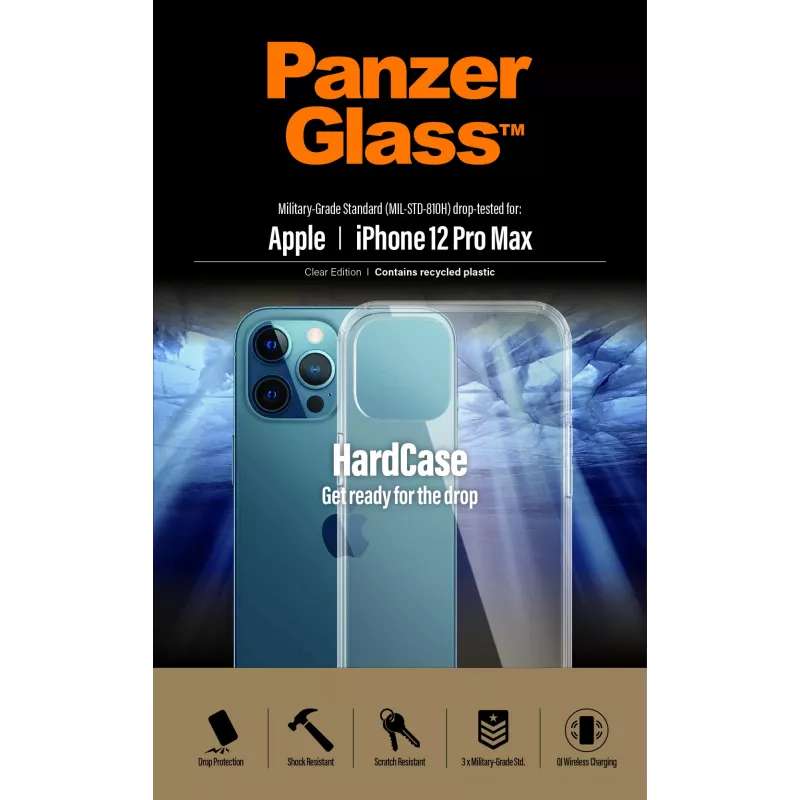 PanzerGlass ® HardCase Transparent iPhone 12 Pro Max, Cover, Apple, Apple - iPhone 12 Pro Max, Transparent