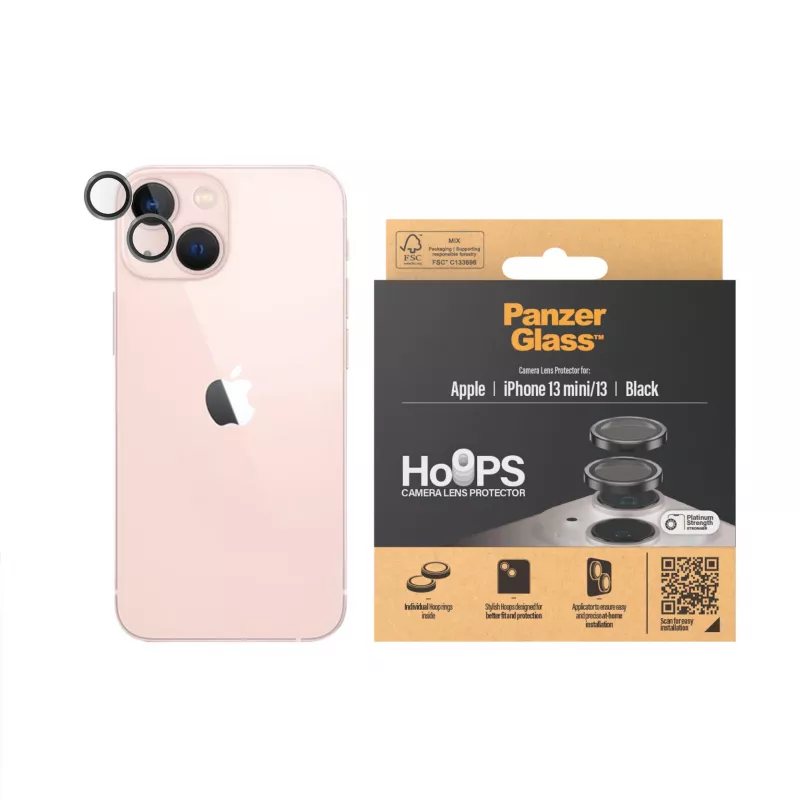 PanzerGlass Hoops Kamera-Linsenschutz iPhone 13 mini 13 Schwarz Kratzfest