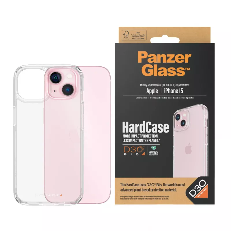 PanzerGlass® HardCase Transparent mit D3O® iPhone 15