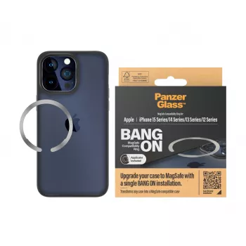 Abdeckung PanzerGlass Bang On MagSafe Compatibility Ring für iPhone 12 13 14 15 Transparent