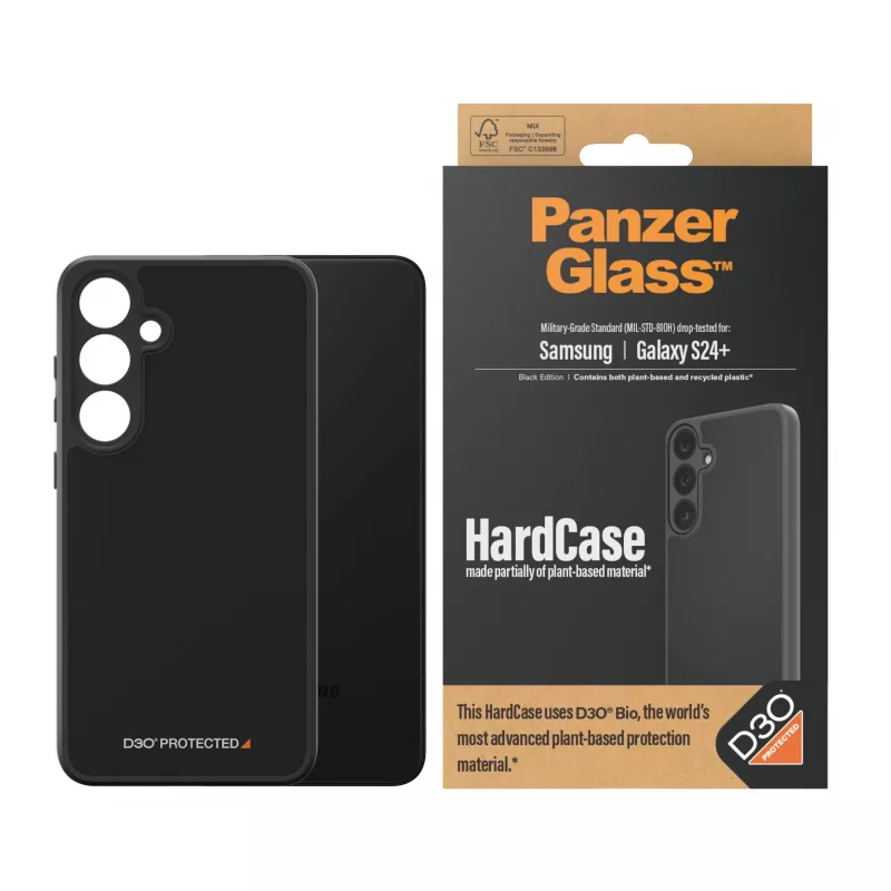 PanzerGlass® HardCase Schwarz mit D3O® Samsung Galaxy S24+, Abdeckung, Samsung, Samsung - Galaxy S24 Plus, Schwarz
