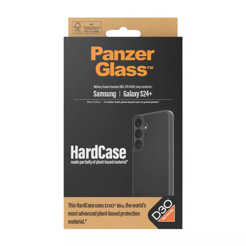 PanzerGlass® HardCase Schwarz mit D3O® Samsung Galaxy S24+, Abdeckung, Samsung, Samsung - Galaxy S24 Plus, Schwarz