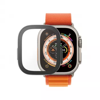 PanzerGlass ® Displayschutzfolie Full Body mit D3O® Apple Watch Ultra | 49mm | Schwarz