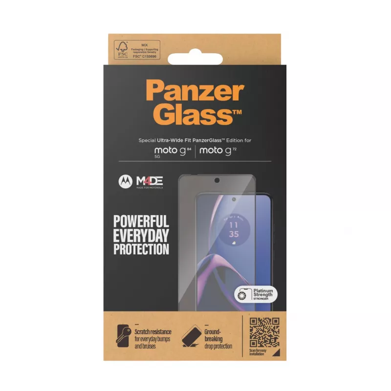 PanzerGlass ® Displayschutzfolie Motorola moto g84 | g72 | Ultra-Wide Fit