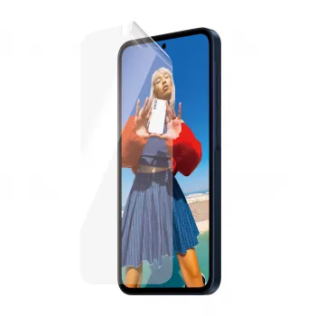 Bildschirmschutz PanzerGlass MATRIX mit D3O für Samsung Galaxy A35 5G — Ultraweite PET-Folie, Trockenmontage, 1 Stk., transparent