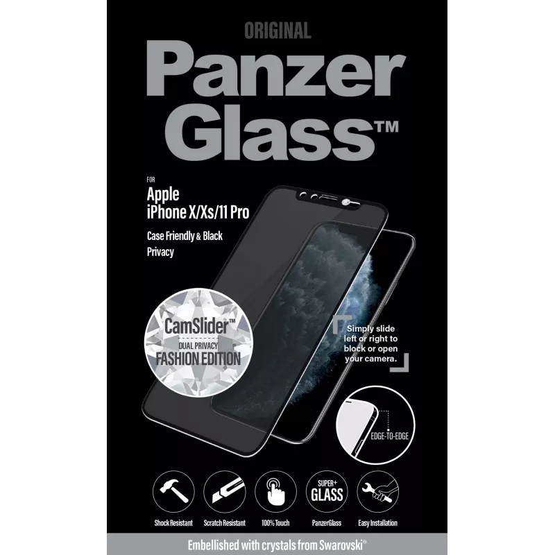PanzerGlass® Sichtschutz-Displayschutz iPhone 11 Pro | Verziert mit Swarovski®-Kristallen | Randlos