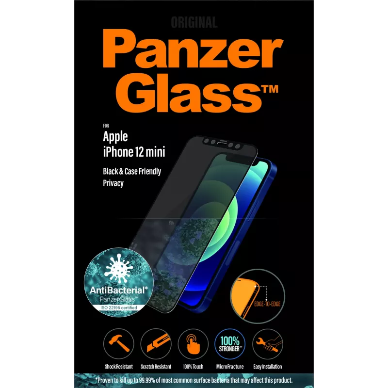 PanzerGlass ® Sichtschutz-Displayschutzfolie iPhone 12 Mini | Edge-to-Edge