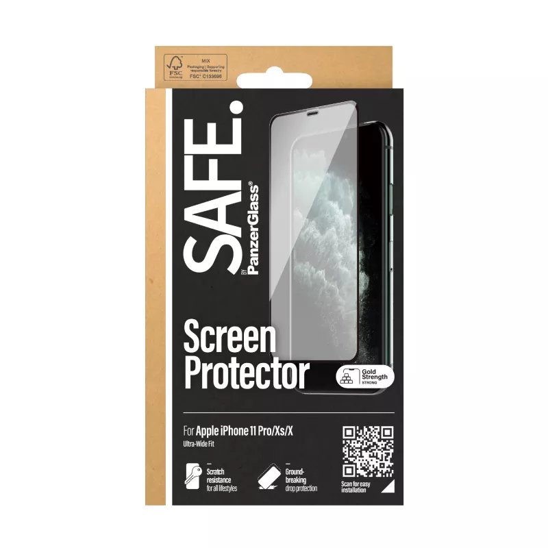 PanzerGlass SAFE. by ® Displayschutz iPhone X | Xs | 11 Pro | Rand-zu-Rand