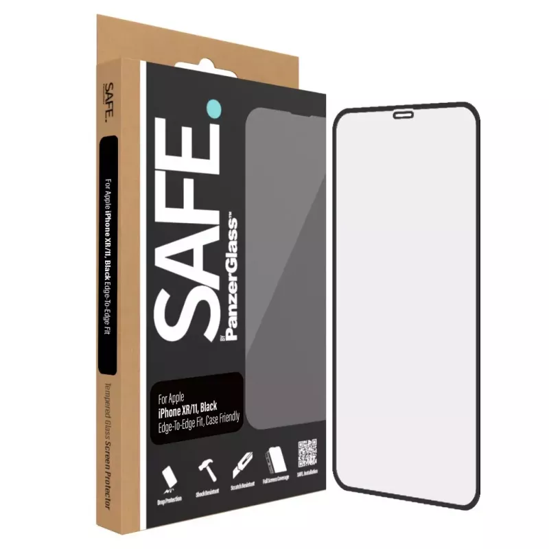 PanzerGlass SAFE. by ® Apple iPhone 11 XR Displayschutzfolie Edge-to-Edge kratz- und stoßfest