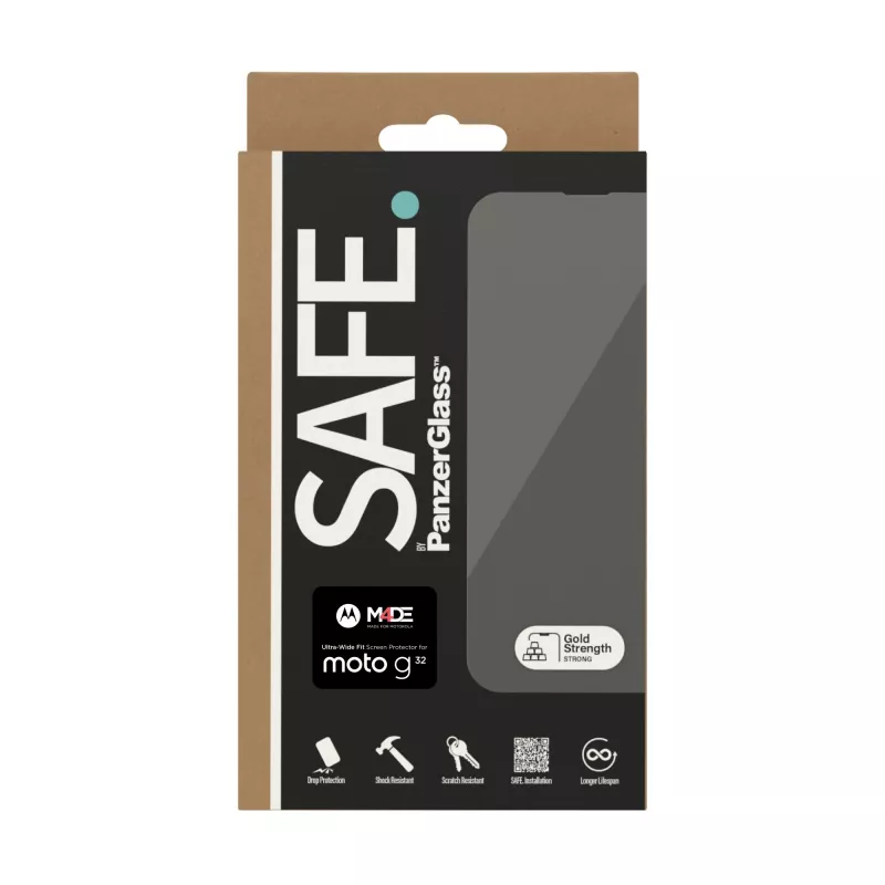 PanzerGlass SAFE. by ® Displayschutzfolie Motorola moto g32 | Ultra-Wide Fit
