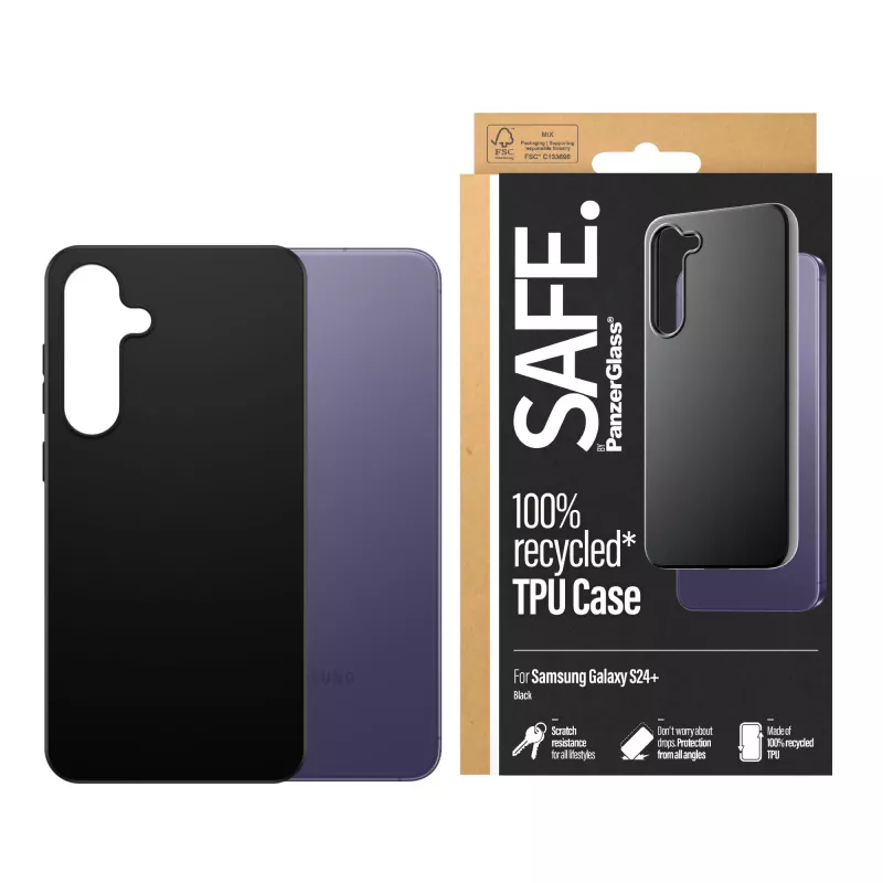 PanzerGlass SAFE. by ® TPU-Hülle Samsung Galaxy S24+ | Schwarz, Cover, Samsung, Samsung - Galaxy S24 Plus, Schwarz