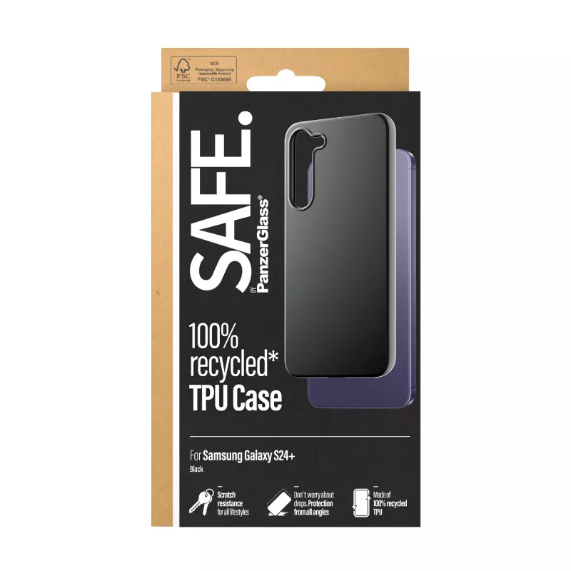 PanzerGlass SAFE. by ® TPU-Hülle Samsung Galaxy S24+ | Schwarz, Cover, Samsung, Samsung - Galaxy S24 Plus, Schwarz